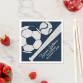 Sport Combo Baseball Soccer Mitzvah Silver Serviette (Beispiel)