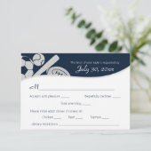Sport Combo Response Card mit Abendessen RSVP Karte (Stehend Vorderseite)