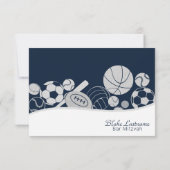 Sport Combo Response Card mit Abendessen RSVP Karte (Rückseite)