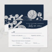Sport Combo Response Card mit Abendessen RSVP Karte (Vorne/Hinten)