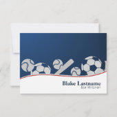 Sport Combo Response Card mit Abendessen RSVP Karte (Rückseite)