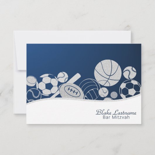 Sport Combo Response Card mit Abendessen RSVP Karte (Rückseite)