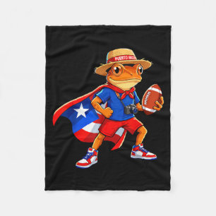 Sport coqui Frosch puerto rico Flagge rican Fußbal Fleecedecke