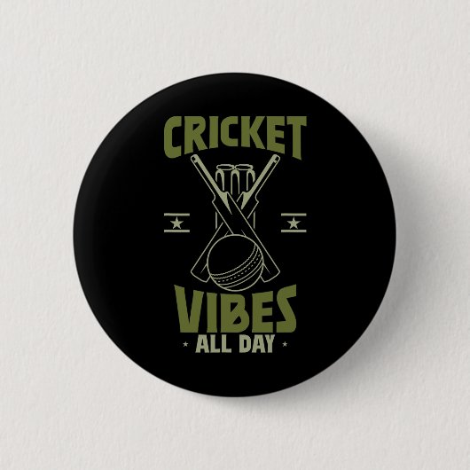 Sport Cricket Spieler Cricket Vibes Button (Vorderseite)