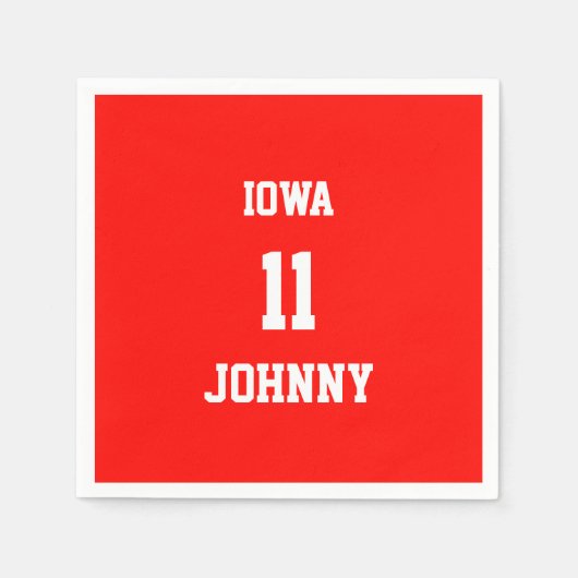 Sport Custom Candy Apple Red Paper Napkins Serviette (Vorderseite)