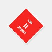 Sport Custom Candy Apple Red Paper Napkins Serviette (Ecke)