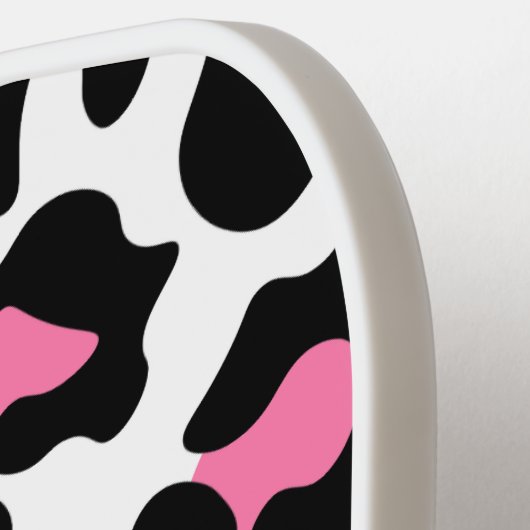 Sport Cute Pink Fun Animal Print Monogram  Pickleball Schläger (Linke Seite)