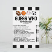 Sport dachte Raten, wer! Babyduschspielstation Briefpapier (Stehend Vorderseite)