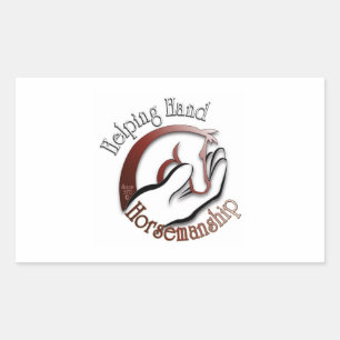 Sport das Helping Hand Reiter Logo! Rechteckiger Aufkleber