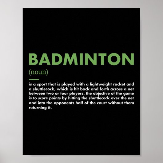 Sport Definition Badminton Poster (Vorne)
