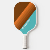 Sport Desert Teal Stripes with Name Pickleball Schläger (Rückseite)