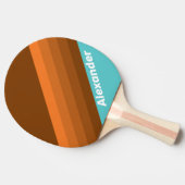 Sport Desert Teal Stripes with Name Tischtennis Schläger (Seitenansicht)