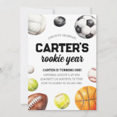 Sport Einladung zum 1. Geburtstag (Vorderseite)