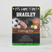 Sport - Einladungen zum Geburtstag (Stehend Vorderseite)