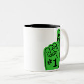 Sport-Fan-Hand des Vater-#1 im Grün Zweifarbige Tasse (VorderseiteRechts)