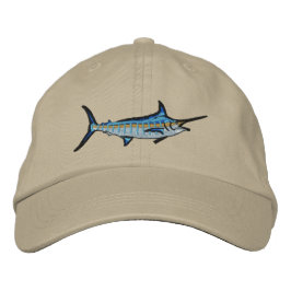 Sport-Fischen-blauer Speerfisch-Stickerei Bestickte Baseballkappe
