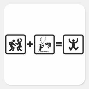 Sport-Fischen Quadratischer Aufkleber