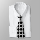 Sport Flag Neck Tie Black and Grau Karo Krawatte (Gebunden)