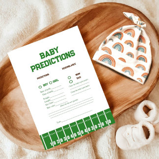 Sport Foot baby prediction Baby Shower game Card Hinweiskarte