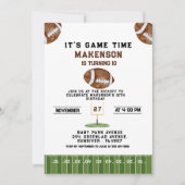 Sport Football Second Birthday 10th year Down Einladung (Vorderseite)