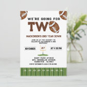 Sport Football Second Birthday 2nd year Down Einladung (Stehend Vorderseite)