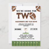 Sport Football  Second Birthday 2nd year Down Einladung (Vorderseite)