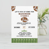 Sport Football  Second Birthday 8th year Down Einladung (Stehend Vorderseite)