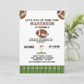 Sport Football  Second Birthday 8th year Down Einladung (Stehend Vorderseite)