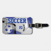 Sport Fußball - Blau Gepäckanhänger (Vorderseite horizontal)