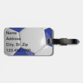 Sport Fußball - Blau Gepäckanhänger (Rückseite horizontal)