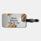 Sport-Fußball | DIY Text - Gold Gepäckanhänger (Rückseite horizontal)