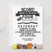 Sport-Geburtstag Einladung (Vorderseite)