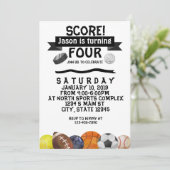 Sport-Geburtstag Einladung (Stehend Vorderseite)