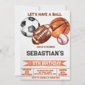 Sport Geburtstag Einladung (Vorderseite)