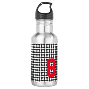 Sport Geburtstag Kinder AGE Number Checkerboard Sp Edelstahlflasche