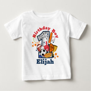 Sport Geburtstagsjunge All Star Erster Geburtstag Baby T-shirt