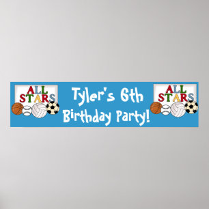 Sport Geburtstagsparty Banner Poster