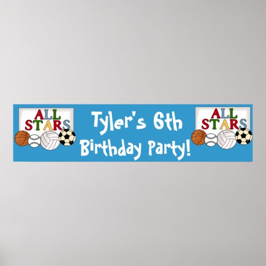 Sport Geburtstagsparty Banner Poster (Vorne)