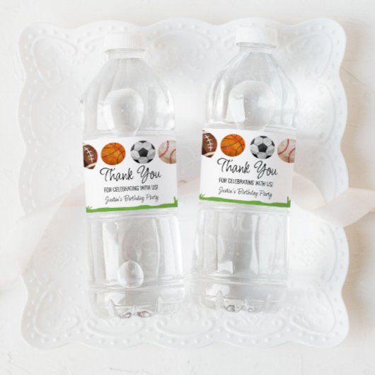 Sport Geburtstagsparty Gefallen Wasserflaschenetikett
