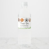 Sport Geburtstagsparty Gefallen Wasserflaschenetikett (Vorderseite)