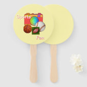 Sport Gelber Handfächer (Vorne und Hinten)
