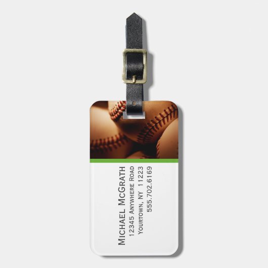 Sport - Gepäckmarke Baseball Gepäckanhänger (Vorderseite vertikal)