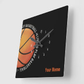 Sport-Geschenke Personalizable Basketball-| Quadratische Wanduhr (Winkel)