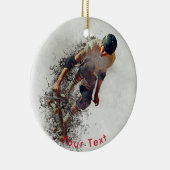 SPORT Grungeskateboarder-darstellende Bremsungen Keramik Ornament (Rechts)