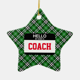 Sport Hallo Mein Name ist COACH Tag Team Urlaub Keramik Ornament