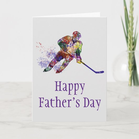 Sport Hockey Happy Father's Day Karte (Vorderseite)