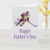 Sport Hockey Happy Father's Day Karte (Gelbe Blume)