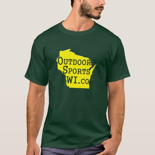 Sport im Freienwisconsin - gelber Logo-T - Shirt (Vorderseite)
