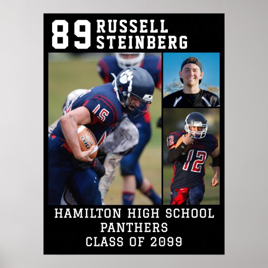 Sport in der Hochschule Senior 3 Foto Collage Grad Poster (Vorne)