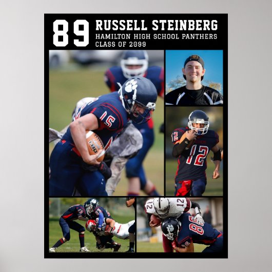 Sport in der Hochschule Senior 5 Foto Collage Grad Poster (Vorne)